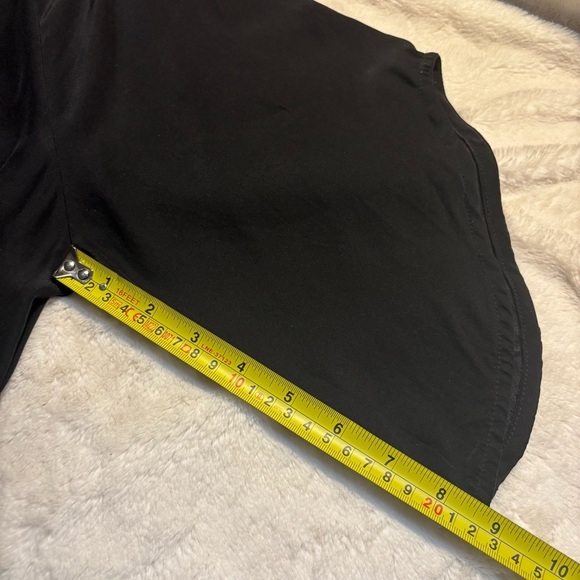 100% Silk Mini Dress Small Viereck Black Flowy V-Neck Tie Belt Short Sleeves - Picture 16 of 16